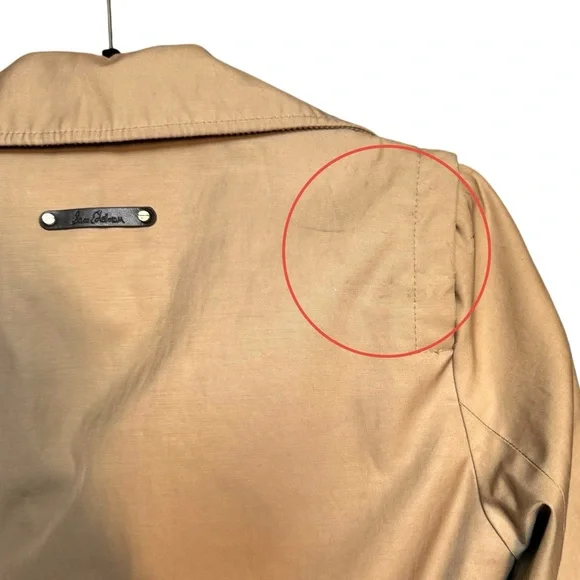 Sam Edelman Trench Coat Womens Small Beige Tan Double Breasted Belt Classic - Picture 8 of 8